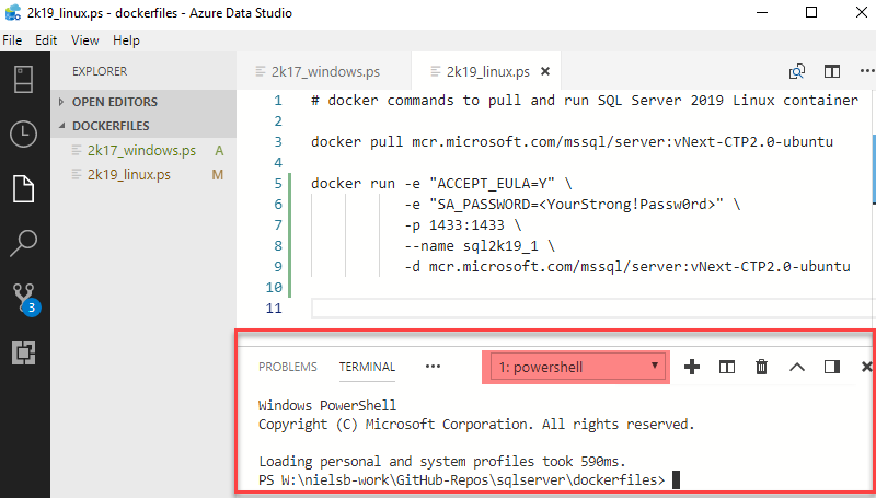 sql server 2019 for linux in docker on windows niels berglund microsoft sql server 2019